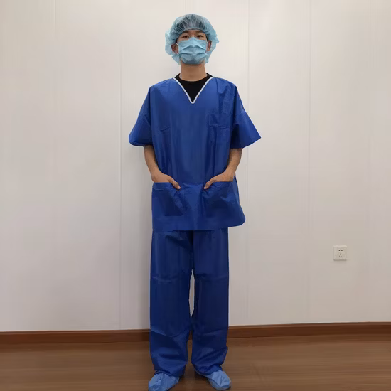 Logo personnalisé femmes Jogger manches courtes gommages col en V infirmière uniforme Slim Fit gommages